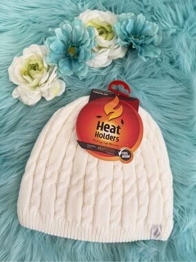 Heat Holders Thermal Beanie Women’s Hat White NEW!